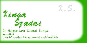 kinga szadai business card